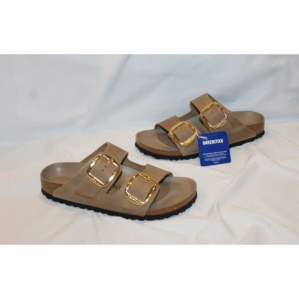Birkenstock Arizona Big Buckle Leather Narrow Fit Sandals EU 39 Tobacco Brown